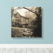 ヴィンテージ水車 キャンバスプリント (インサイチュ (ウッドフロア))