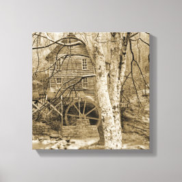 ヴィンテージ水車 キャンバスプリント