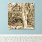 ヴィンテージ水車 キャンバスプリント (インサイチュ (ウッドフロア))