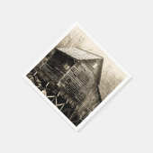 ヴィンテージ水車 スタンダードカクテルナプキン (角)