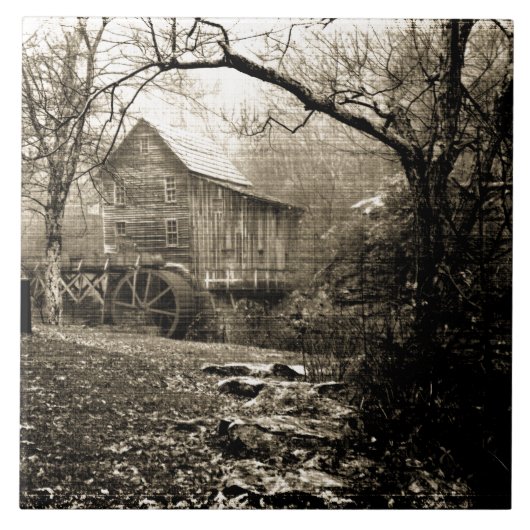 ヴィンテージ水車 タイル (正面)