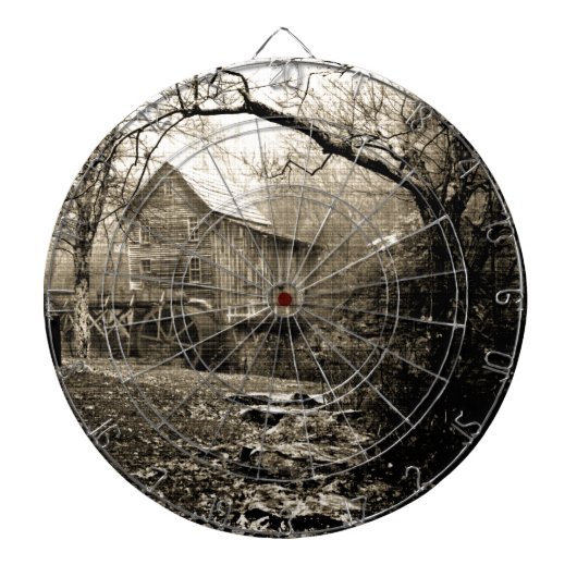 ヴィンテージ水車 ダーツボード (正面)