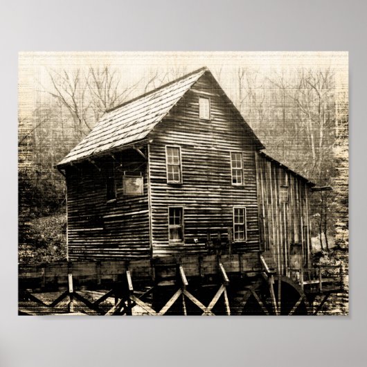 ヴィンテージ水車 ポスター (正面)