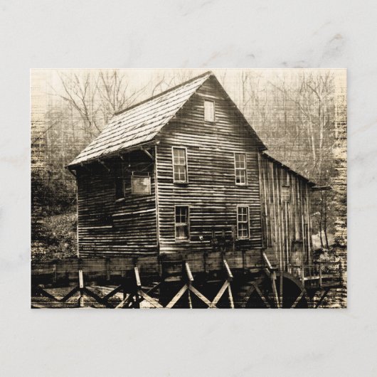 ヴィンテージ水車 ポストカード (正面)