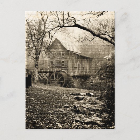 ヴィンテージ水車 ポストカード (正面)