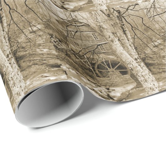 ヴィンテージ水車 ラッピングペーパー (ロールコーナー)