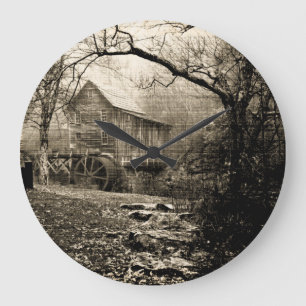 ヴィンテージ水車 ラージ壁時計
