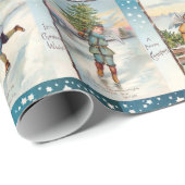 ヴィンテージ氷スケートで滑る天使 ラッピングペーパー (ロールコーナー)
