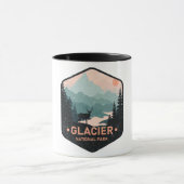 ヴィンテージ氷河ナショナルパークディアマウンテンギフト マグカップ (中央)