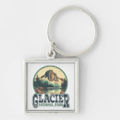 ヴィンテージ氷河ナショナルパーク旅行はがき キーホルダー (正面)