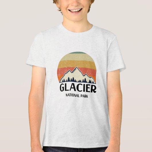 ヴィンテージ氷河ナショナルパーク トライブレンドTシャツ (正面)