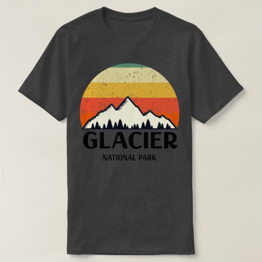 ヴィンテージ氷河ナショナルパーク Tシャツ (デザイン正面)