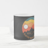 ヴィンテージ氷河国立公園モンタナ記念物80s フロストグラスマグカップ (正面左)