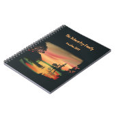 ヴィンテージ池サンセットポントーンエスケープグリーンレッド ノートブック (左側)