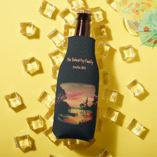 ヴィンテージ池サンセットポントーンエスケープグリーンレッド ボトルクーラー (インサイチュ 夏)