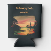 ヴィンテージ池サンセットポントーンエスケープグリーンレッド 缶クーラー (正面)