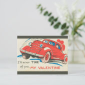 ヴィンテージ決して車のバレンタイン ポストカード (スタンド正面)