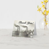 ヴィンテージ汽船+ "ありがとう!" カード (黄色い花)