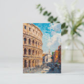 ヴィンテージ油絵旅行葉書ローマ ポストカード (スタンド正面)