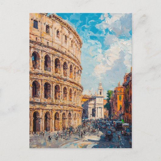 ヴィンテージ油絵旅行葉書ローマ ポストカード (正面)
