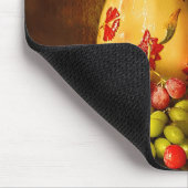 ヴィンテージ油絵花瓶にフルーツを飾る マウスパッド (コーナー)