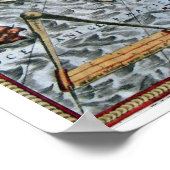 ヴィンテージ沿岸のオランダ地図 ポスター (角)