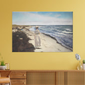 ヴィンテージ沿岸シースケープウーマンバイザ海 キャンバスプリント (インサイチュ (リビング))