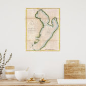 ヴィンテージ沿岸タンパ湾の地図(1855) ポスター (キッチン)