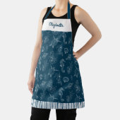 ヴィンテージ沿岸ビーチネイビーブルー エプロン (インサイチュ)