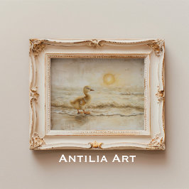 ヴィンテージ沿岸絵画アクリングビーチ ポスター