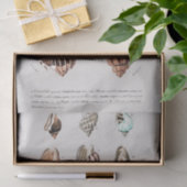 ヴィンテージ沿岸貝殻水彩ティッシュペーパー 薄葉紙 (ギフト)