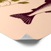 ヴィンテージ沿岸魚釣り魚コースタルレイクキャビン ポスター (角)