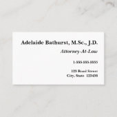 ヴィンテージ法的プロフェッショナル名刺 名刺 (正面)