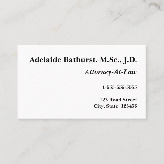 ヴィンテージ法的プロフェッショナル名刺 名刺 (正面)