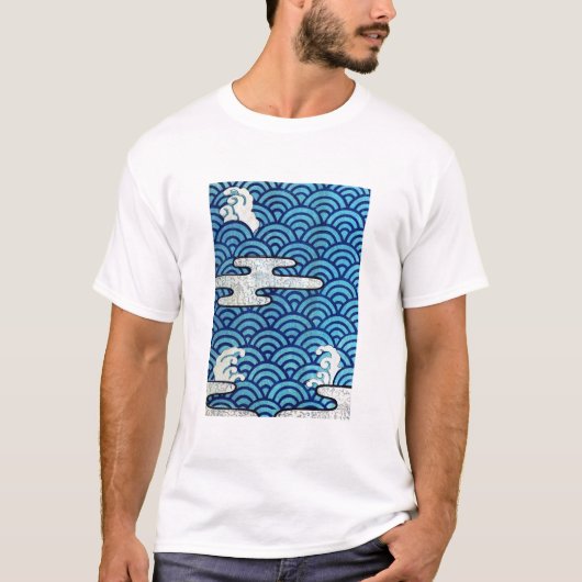 ヴィンテージ波とクラウド Tシャツ (正面)