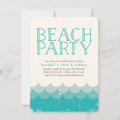 ヴィンテージ波ビーチパーティの招待状 招待状 (正面)