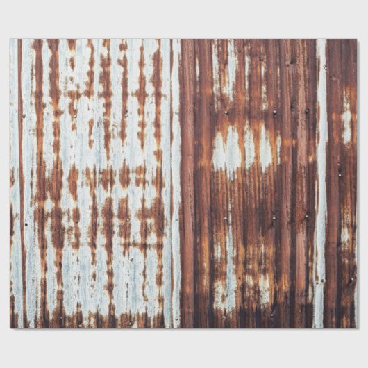 ヴィンテージ波形さび付き錫 ラッピングペーパー (フラット)