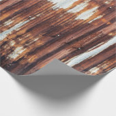 ヴィンテージ波形さび付き錫 ラッピングペーパー (角)