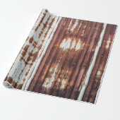 ヴィンテージ波形さび付き錫 ラッピングペーパー (アンロールド)