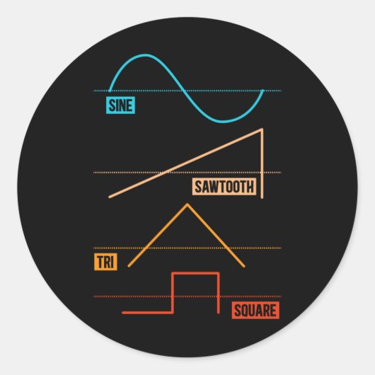 ヴィンテージ波形アナログミュージシャン ラウンドシール (正面)