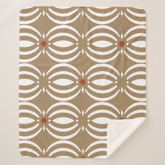 ヴィンテージ波線の幾何学的デザイン シェルパブランケット (正面)