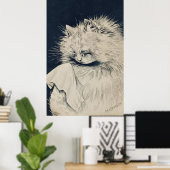 ヴィンテージ泣き猫byルイウィリアムワイン ポスター (ホームオフィス)