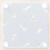 ヴィンテージ泳ぐ人パターン ガラスコースター (裏面)