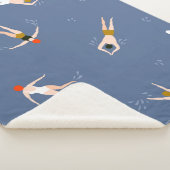 ヴィンテージ泳ぐ人パターン シェルパブランケット (3/4)