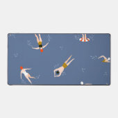 ヴィンテージ泳ぐ人パターン デスクマット (正面)