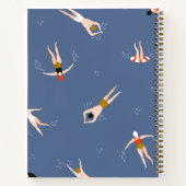 ヴィンテージ泳ぐ人パターン ノートブック (裏面)