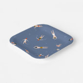 ヴィンテージ泳ぐ人パターン ペーパープレート (傾斜あり)