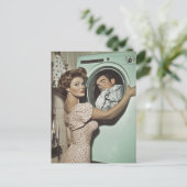 ヴィンテージ洗濯サプライズ ポストカード (スタンド正面)