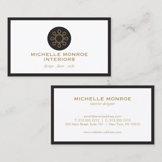 ヴィンテージ洗練された織円の内部設計 名刺 (正面/裏面)