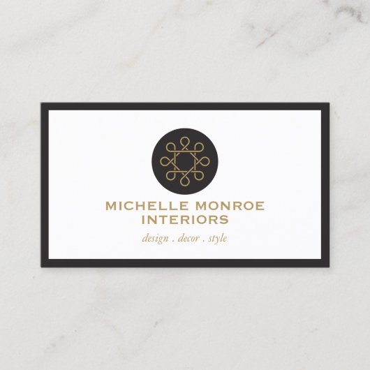 ヴィンテージ洗練された織円の内部設計 名刺 (正面)